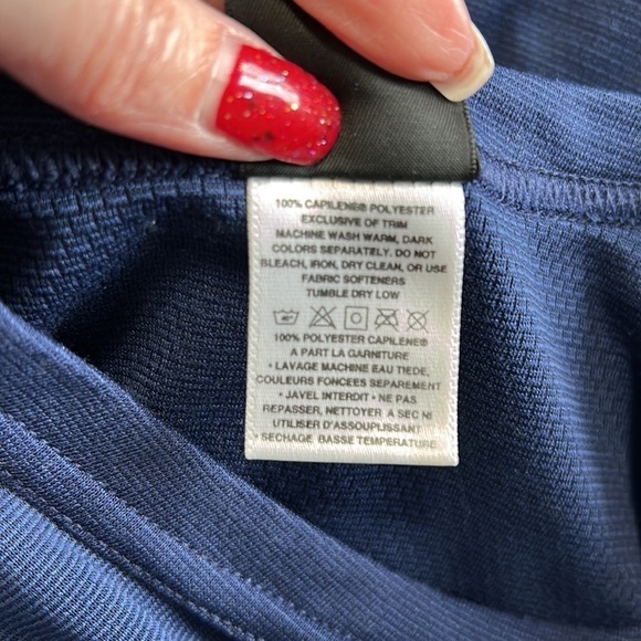 PATAGONIA Capilene Long Sleeve Base Layer Mens Navy Blue Shirt Sz M - Picture 10 of 10